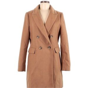Topshop double breasted tan coat